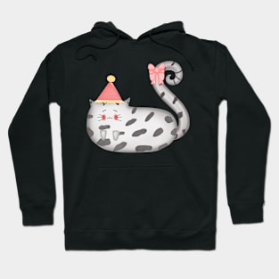 Cute little fat cat wearing pink hat Hoodie